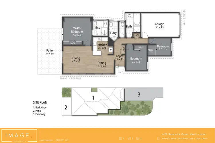 Floorplan of Homely other listing, 1/20 Randwick Court, Varsity Lakes QLD 4227