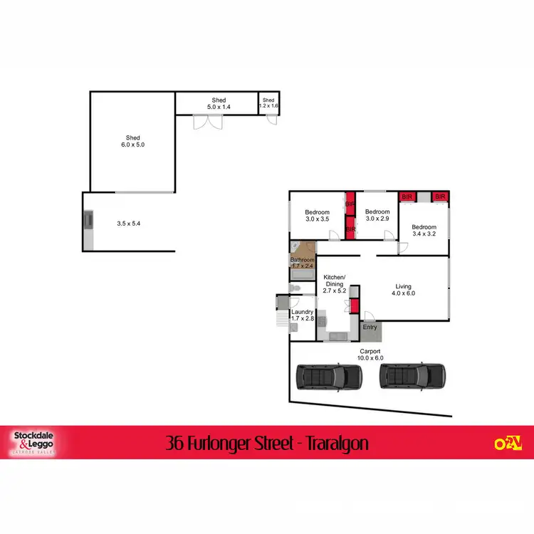 Floorplan of Homely house listing, 36 Furlonger Street, Traralgon VIC 3844
