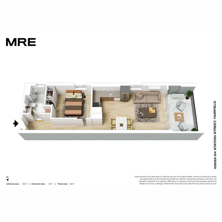 Floorplan of Homely apartment listing, 109/62-64 Station Street, Fairfield VIC 3078