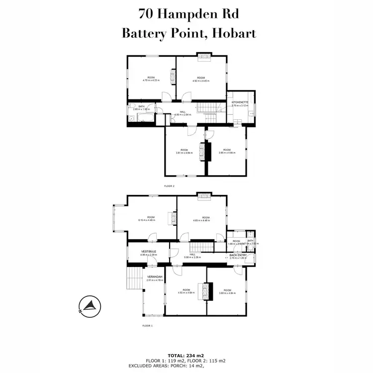 Floorplan of Homely house listing, 70 Hampden Road, Battery Point TAS 7004