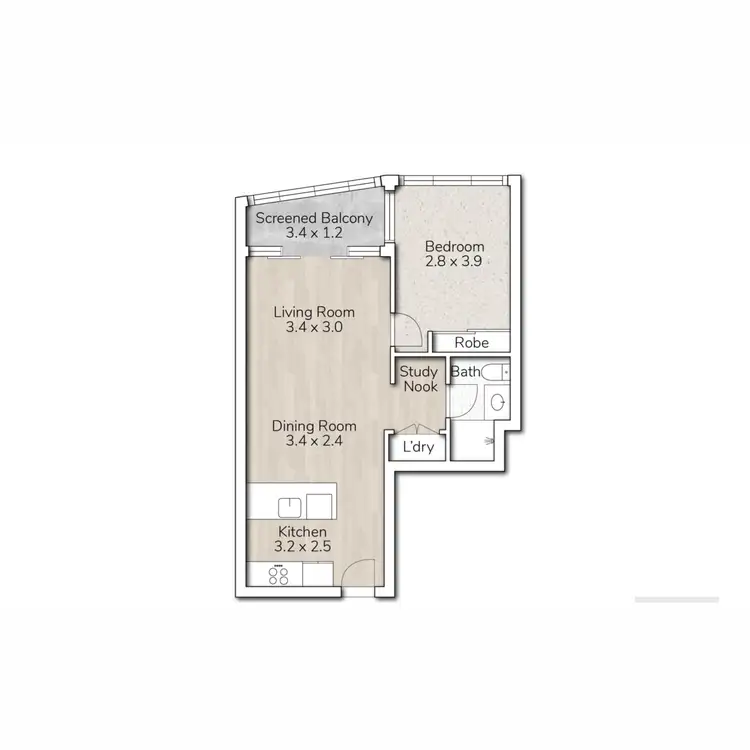 Floorplan of Homely apartment listing, 2411/191 Brunswick Street, Fortitude Valley QLD 4006