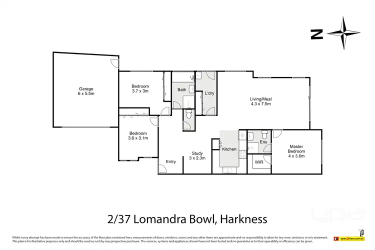 Floorplan of Homely unit listing, 2/37 Lomandra Bowl, Harkness VIC 3337