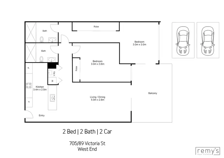 Floorplan of Homely apartment listing, 705/89 Victoria Street, West End QLD 4101