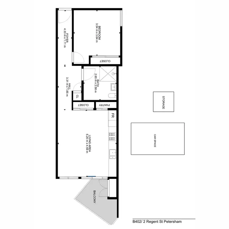 Floorplan of Homely apartment listing, 402/2 Regent Street, Petersham NSW 2049