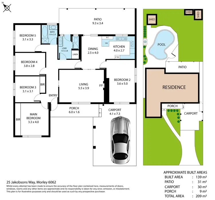 Floorplan of Homely house listing, 25 Jakobsons Way, Morley WA 6062