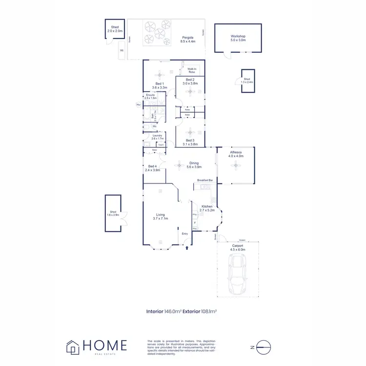 Floorplan of Homely house listing, 5 Carlsson Place, Hope Valley SA 5090