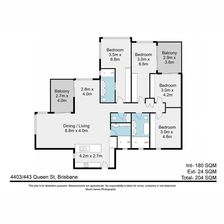 Floorplan of Homely unit listing, 4403/443 Queen Street, Brisbane City QLD 4000