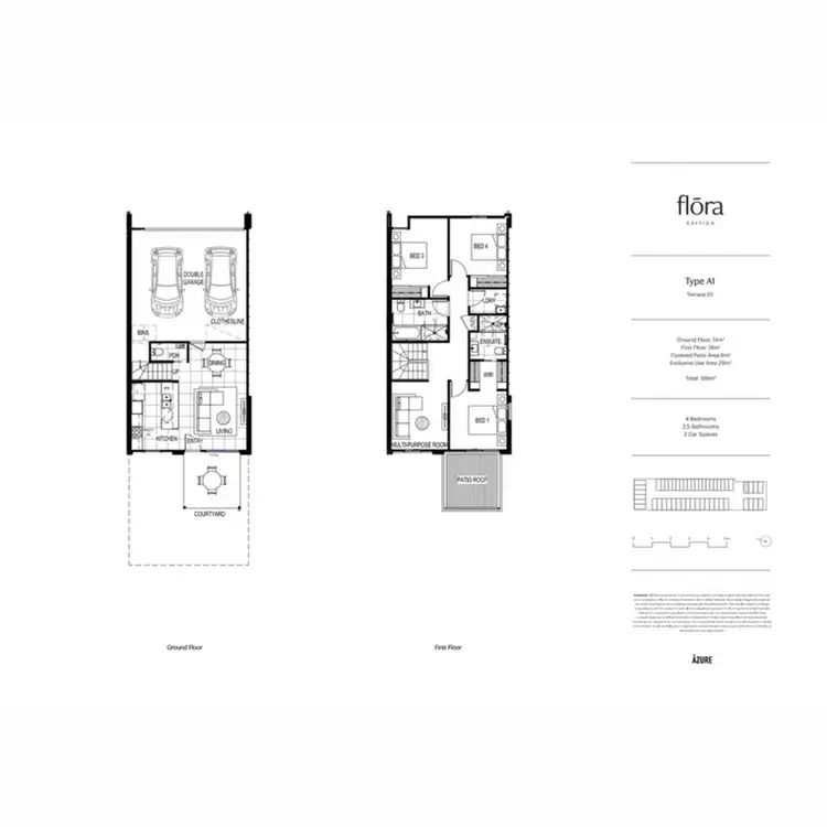 Floorplan of Homely townhouse listing, 1/2 Castamore Way, Richlands QLD 4077
