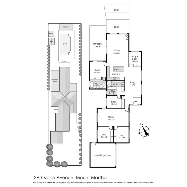 Floorplan of Homely house listing, 3a Ozone Avenue, Mount Martha VIC 3934