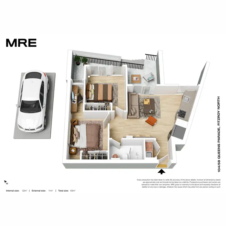Floorplan of Homely apartment listing, 104/58 Queens Parade, Fitzroy North VIC 3068