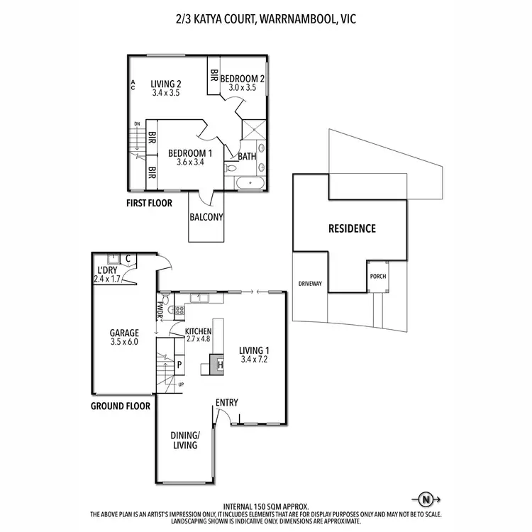 Floorplan of Homely townhouse listing, 2/3 Katya Court, Warrnambool VIC 3280