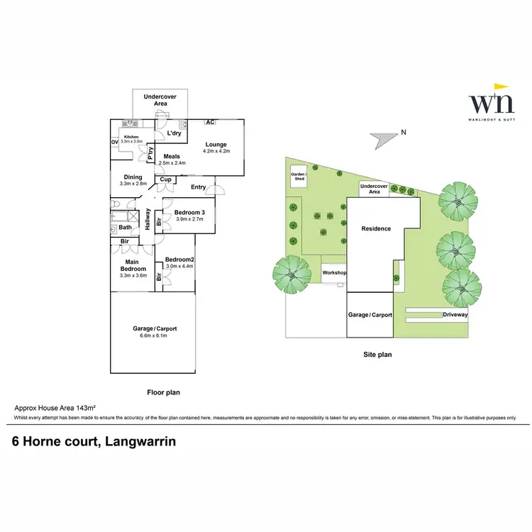 Floorplan of Homely house listing, 6 Horne Court, Langwarrin VIC 3910
