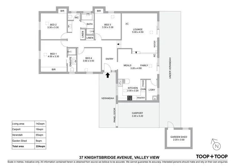Floorplan of Homely house listing, 37 Knightsbridge Avenue, Valley View SA 5093