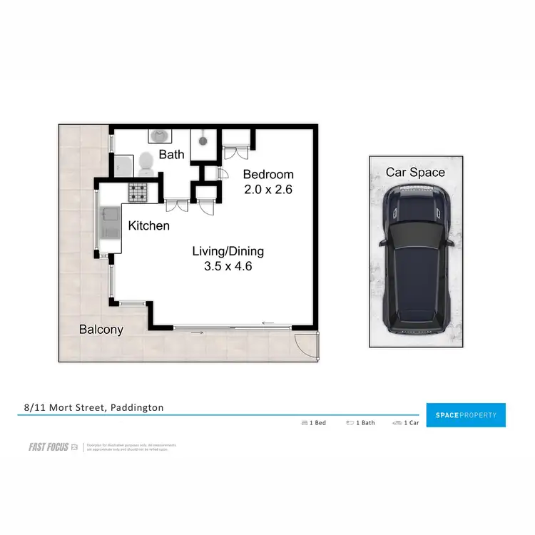 Floorplan of Homely apartment listing, 8/11 Mort Street, Paddington QLD 4064