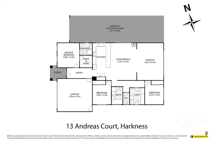 Floorplan of Homely house listing, 13 Andreas Court, Harkness VIC 3337