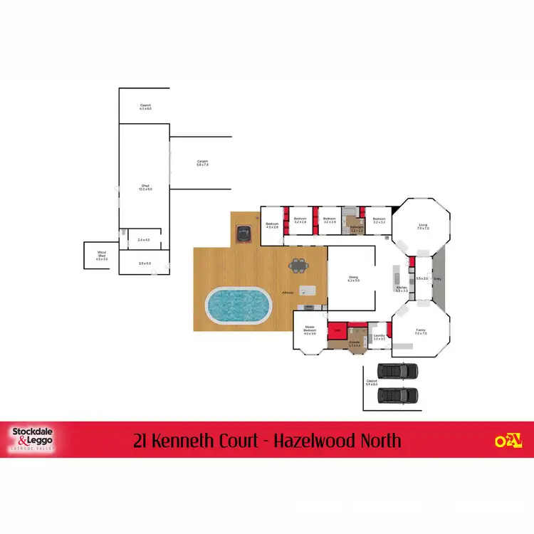 Floorplan of Homely house listing, 21 Kenneth Court, Hazelwood North VIC 3840