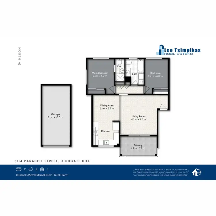 Floorplan of Homely unit listing, 5/14 Paradise Street, Highgate Hill QLD 4101