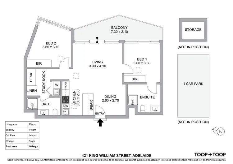 Floorplan of Homely apartment listing, 2503/421 King William Street, Adelaide SA 5000