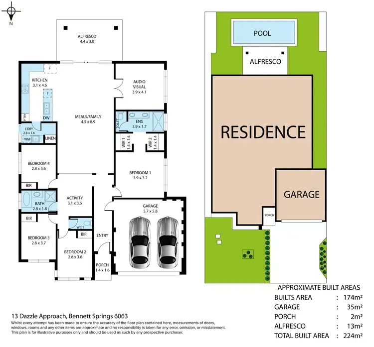 Floorplan of Homely house listing, 13 Dazzle Approach, Bennett Springs WA 6063