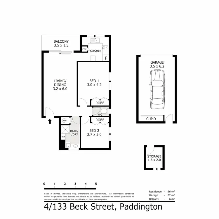 Floorplan of Homely apartment listing, 4/133 Beck Street, Paddington QLD 4064