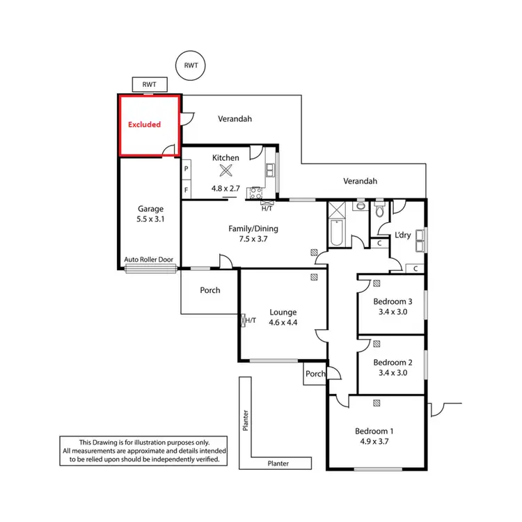Floorplan of Homely house listing, 7 Teak Street, Campbelltown SA 5074