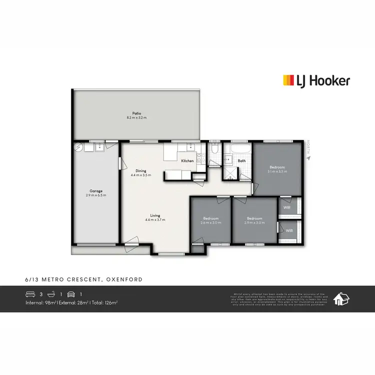 Floorplan of Homely semi-detached listing, 6/13 Metro Crescent, Oxenford QLD 4210