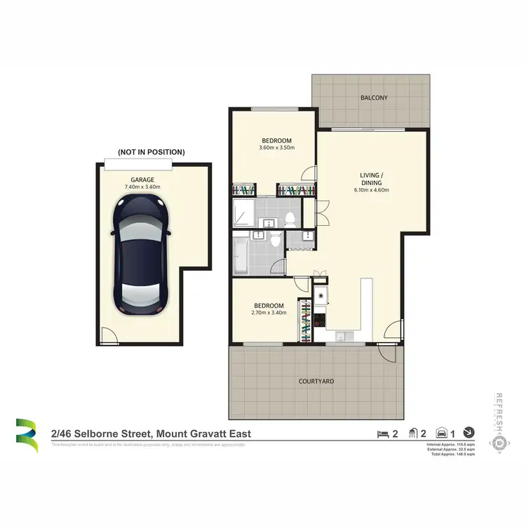 Floorplan of Homely unit listing, 2/46 Selborne Street, Mount Gravatt East QLD 4122
