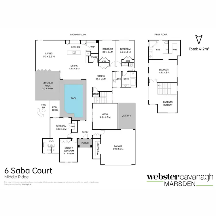 Floorplan of Homely house listing, 6 Saba Court, Middle Ridge QLD 4350