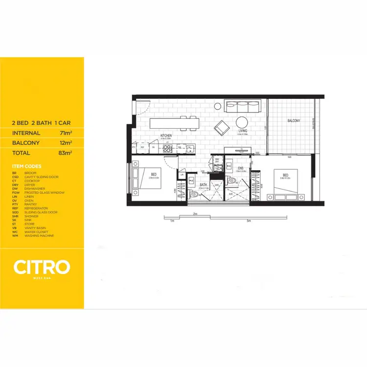 Floorplan of Homely apartment listing, 613/77 Victoria Street, West End QLD 4101