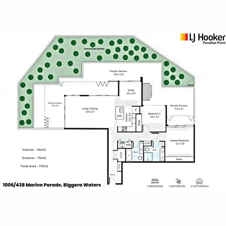 Floorplan of Homely apartment listing, 1006/438 Marine Parade, Biggera Waters QLD 4216