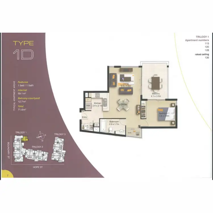 Floorplan of Homely apartment listing, 113/51 Hope Street, Spring Hill QLD 4000