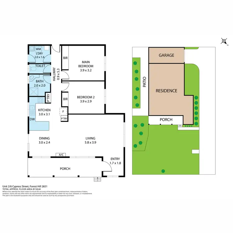 Floorplan of Homely villa listing, 2/6 Cypress Street, Forest Hill NSW 2651