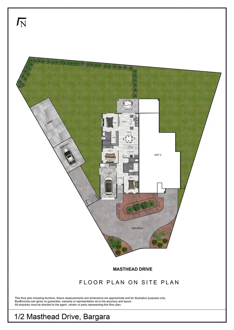 Floorplan of Homely unit listing, 1/2 Masthead Drive, Bargara QLD 4670