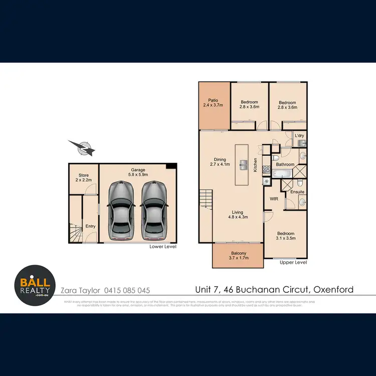 Floorplan of Homely townhouse listing, 7/46 Buchanan Circuit, Oxenford QLD 4210