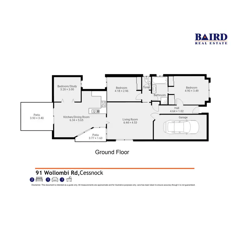 Floorplan of Homely townhouse listing, 91 Wollombi Road, Cessnock NSW 2325