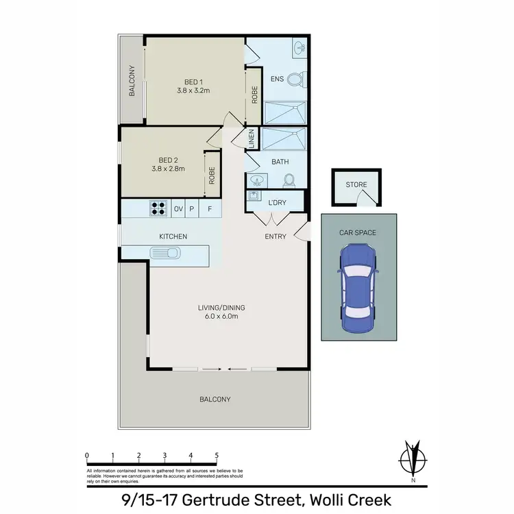 Floorplan of Homely apartment listing, 9/15-17 Gertrude Street, Wolli Creek NSW 2205