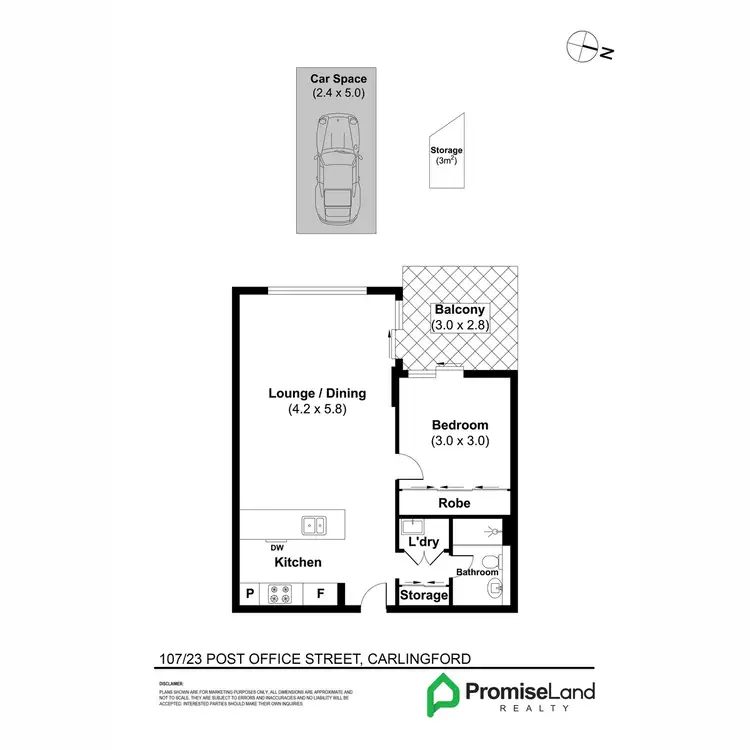 Floorplan of Homely apartment listing, 107/23 Post Office Street, Carlingford NSW 2118