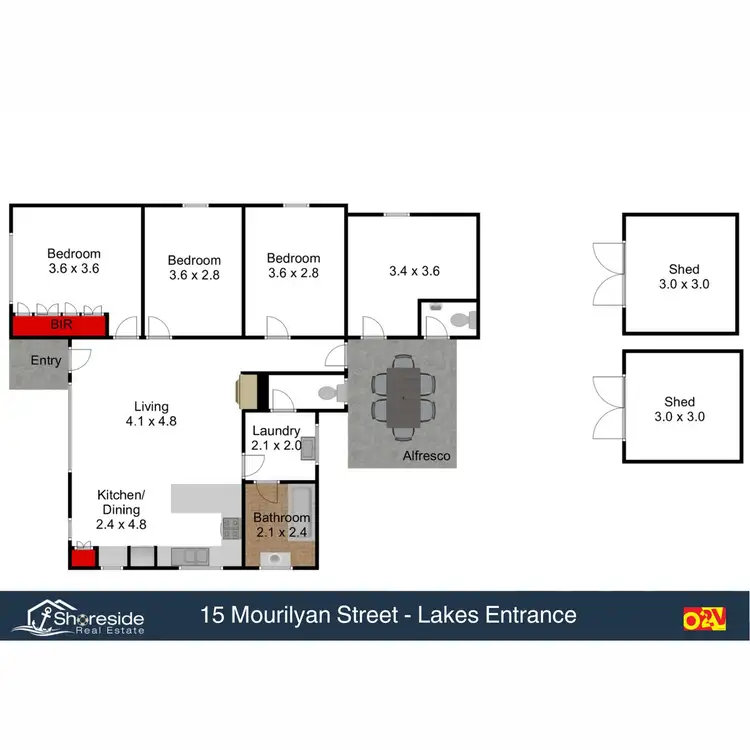 Floorplan of Homely house listing, 15 Mourilyan Street, Lakes Entrance VIC 3909