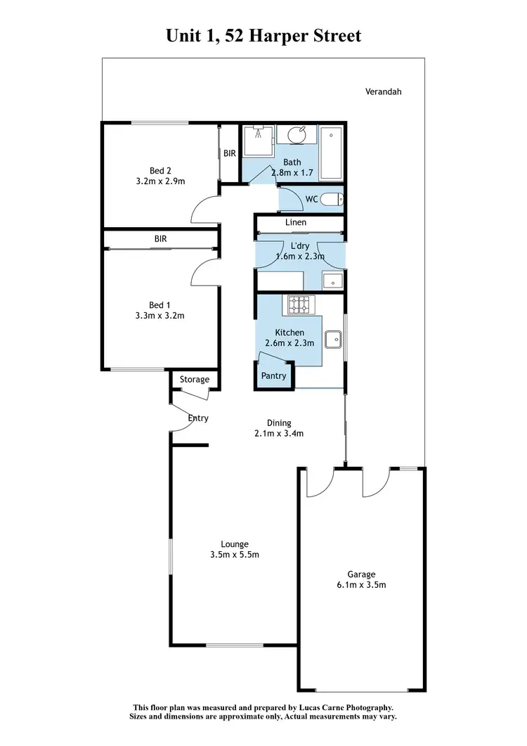 Floorplan of Homely unit listing, 1/52 Harper Street, Wangaratta VIC 3677