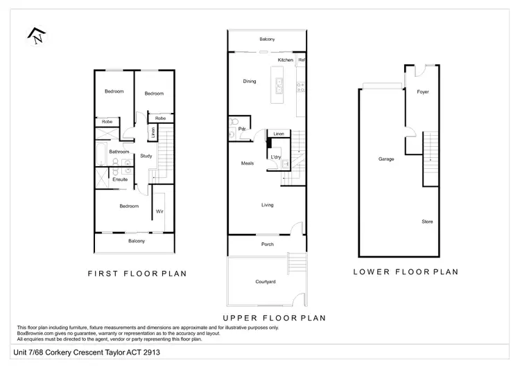 Floorplan of Homely townhouse listing, 7/68 Corkery Crescent, Taylor ACT 2913