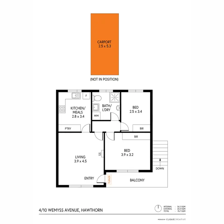 Floorplan of Homely unit listing, 4/10 Wemyss Avenue, Hawthorn SA 5062