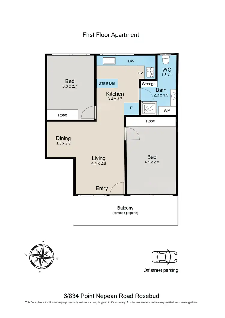 Floorplan of Homely apartment listing, 6/834 Point Nepean Road, Rosebud VIC 3939