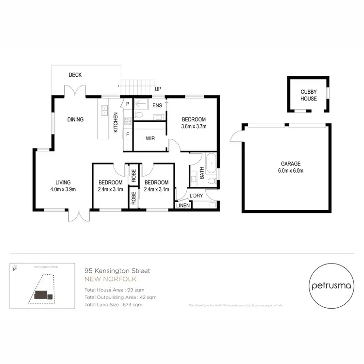 Floorplan of Homely house listing, 95 Kensington Street, New Norfolk TAS 7140