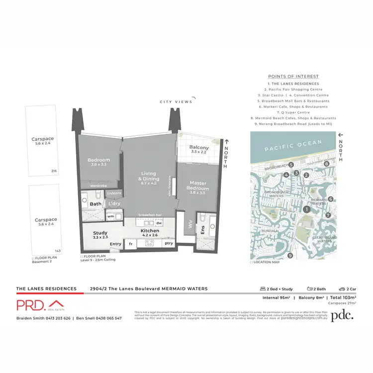 Floorplan of Homely apartment listing, 2904/2 The Lanes Boulevard, Mermaid Waters QLD 4218