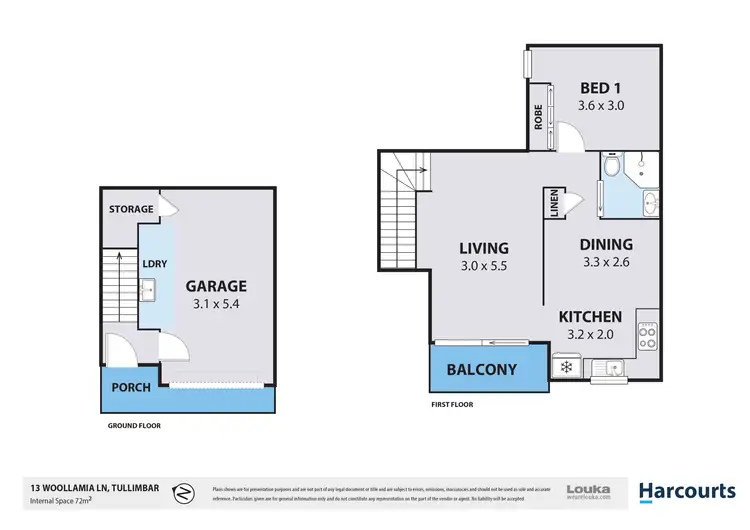 Floorplan of Homely townhouse listing, 13 Woollamia Lane, Tullimbar NSW 2527