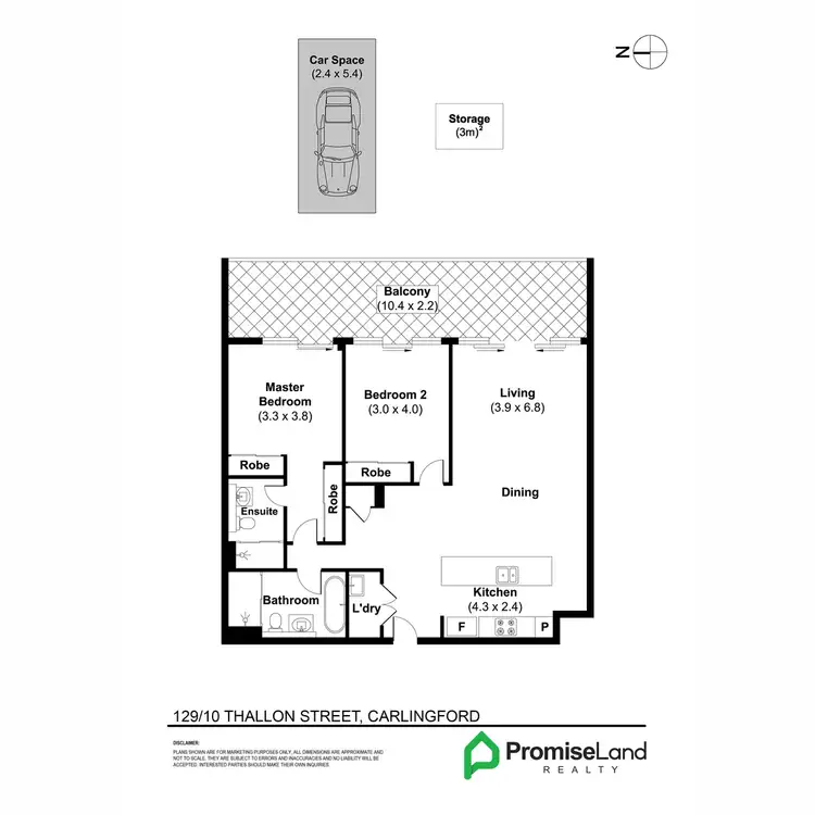 Floorplan of Homely apartment listing, 129/10 Thallon Street, Carlingford NSW 2118