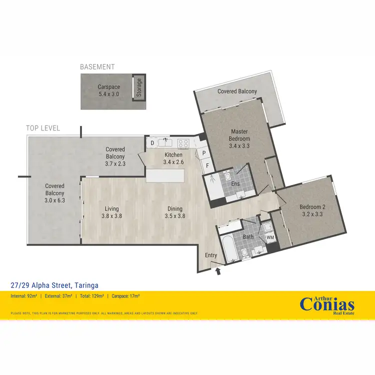 Floorplan of Homely unit listing, 27/29 Alpha Street, Taringa QLD 4068