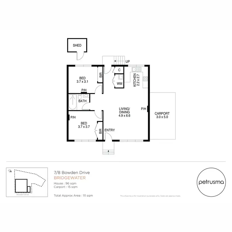 Floorplan of Homely unit listing, 7/8 Bowden Drive, Bridgewater TAS 7030