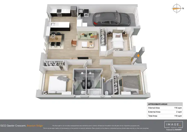 Floorplan of Homely townhouse listing, 13/22 Gawler Crescent, Bracken Ridge QLD 4017