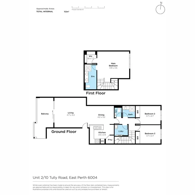 Floorplan of Homely apartment listing, 2/10 Tully Road, East Perth WA 6004